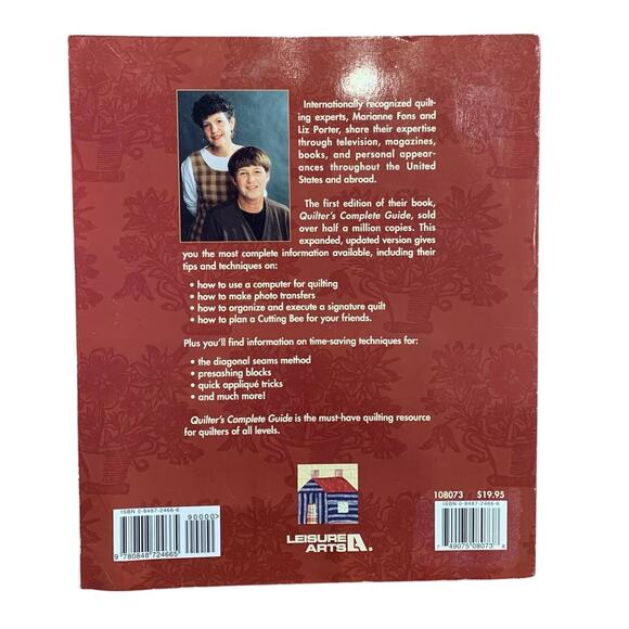 Vintage 2001 Leisure Arts Quilter's Complete Guide Revised Edition Pattern Book - Picture 2 of 2